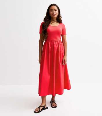 Petite Red 2 in 1 Midi Dress