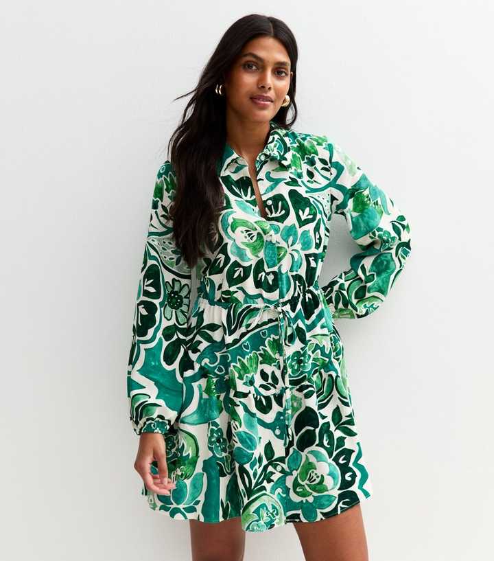green paisley shirt dress Savanna Jane Embroidered & Paisley Shirt Dresses