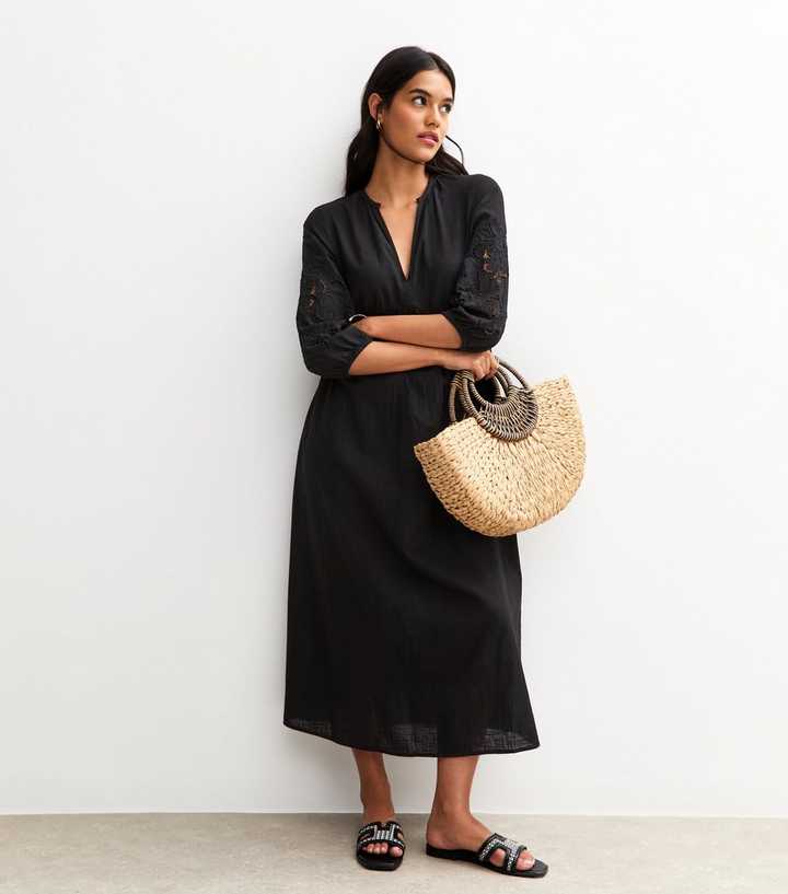 belted a line midi dress The Linen Belted Midi Dress
