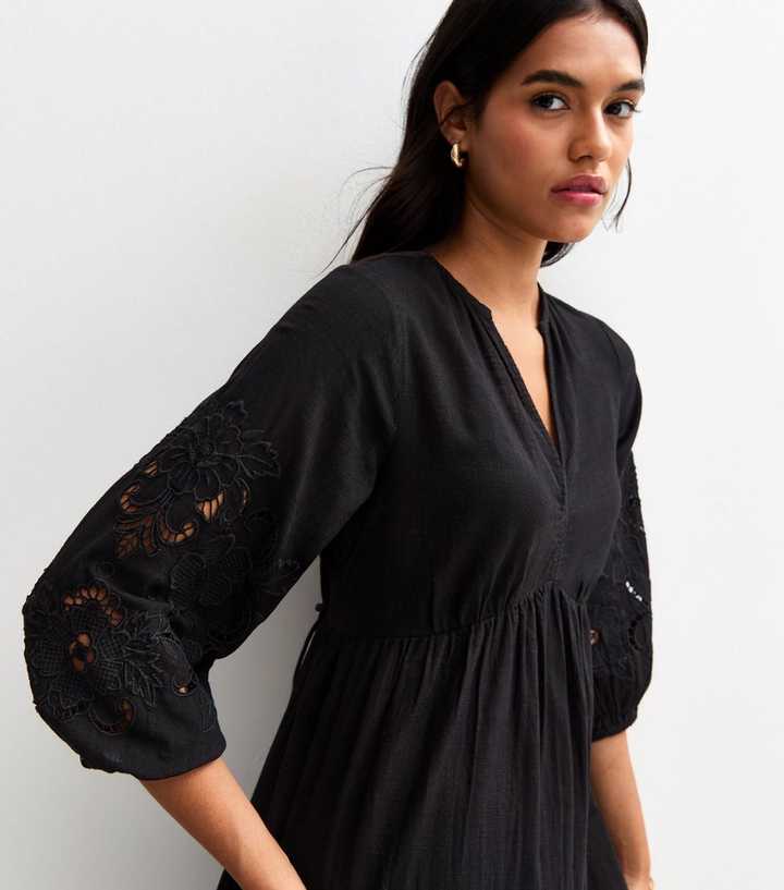 black broderie dress Black Carolyn Broderie Dress | WHISTLES