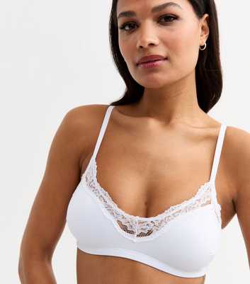 White Lace Trim Bralette