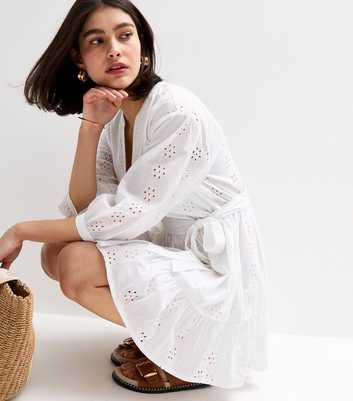 White Broderie Anglaise Mini Dress