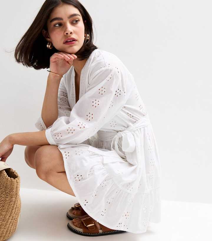 White Broderie Anglaise Mini Dress