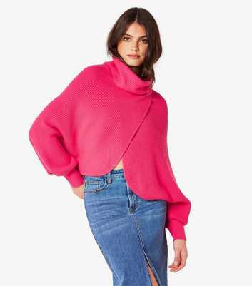 Apricot Bright Pink Wrap Jumper