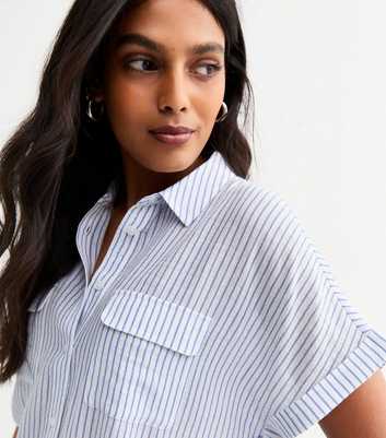 Blue Striped Textured Shirt