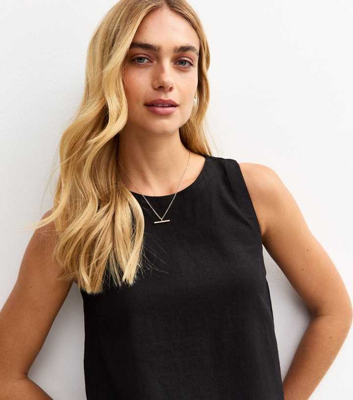 Haut Femme New Look Taille 14 - Multicolore - Sans Manches - Col Chemisier - Occasion Très Bon État