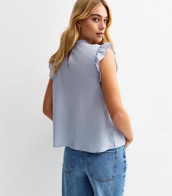 Blue Lace Panelled Sleeveless Top | New Look