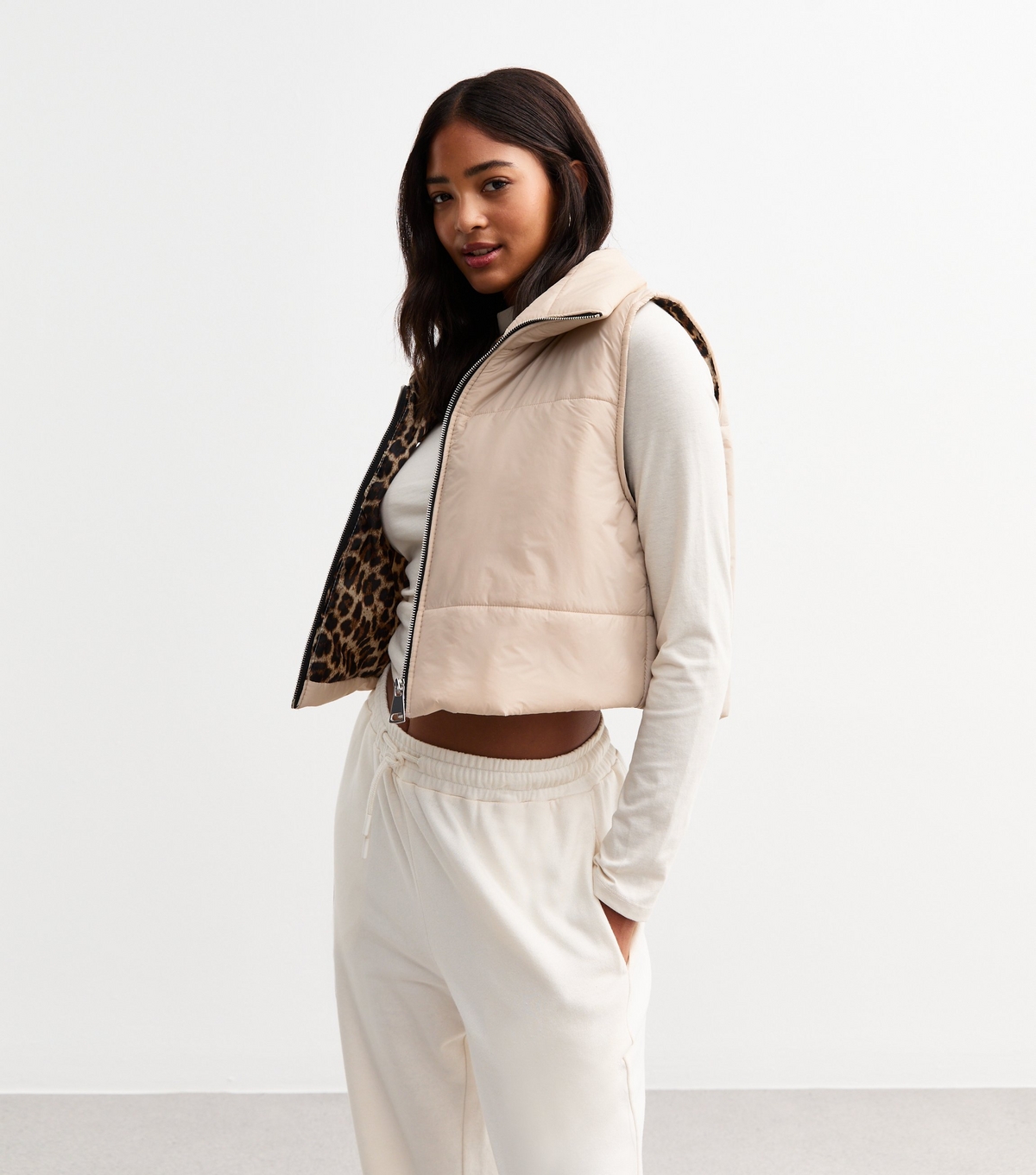 Women's Cream Quilted Gilet Gini London New Look