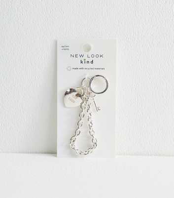 Silver Heart Padlock Bag Charm 