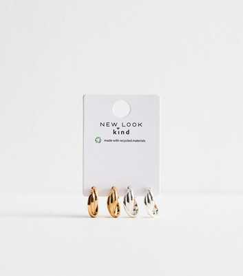 Gold Tone Twisted Hoop Earrings