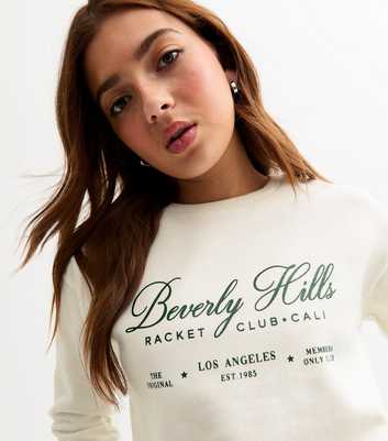 Girls Cream Beverly Hills Printed Sweatshirt