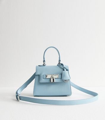 Light Blue Mini Top Handle Crossbody Bag New Look