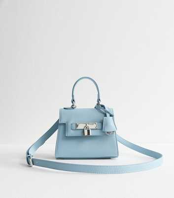 Light Blue Mini Top Handle Crossbody Bag