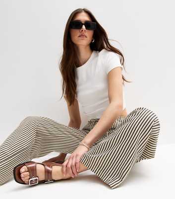 Black Striped Wide Leg Trousers