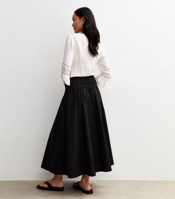 ●ROUGHNECK● Shirred Waist Band Midi Skirt / Black Julia Midi Skirt – SER.O.YA