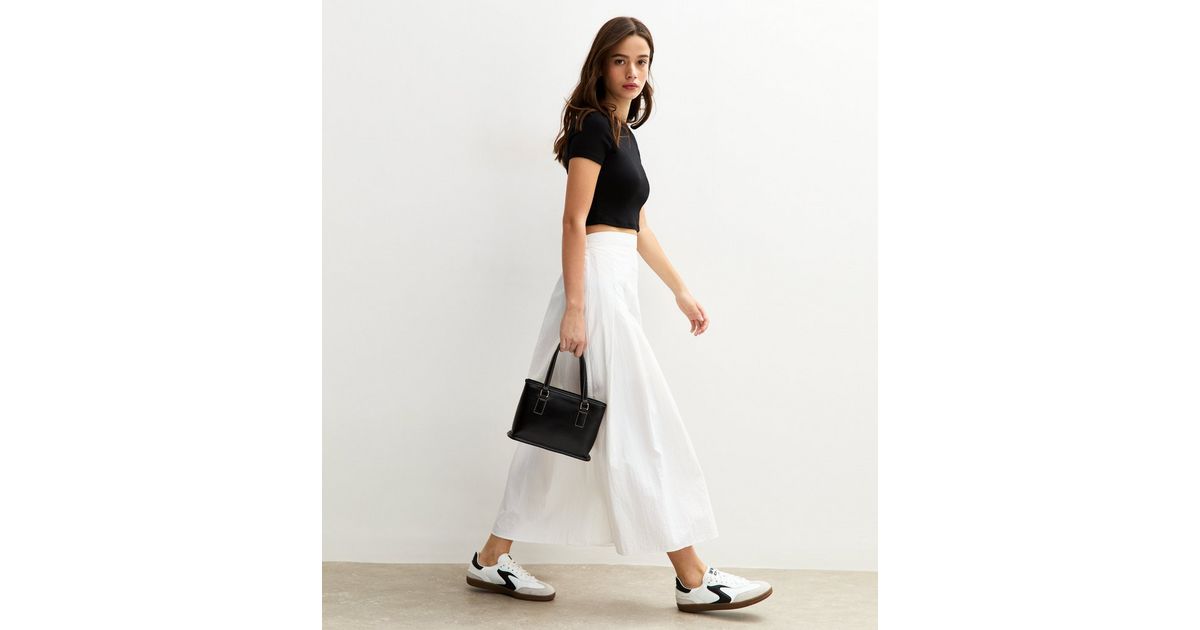 White Pleated Midi Skirt | New Look