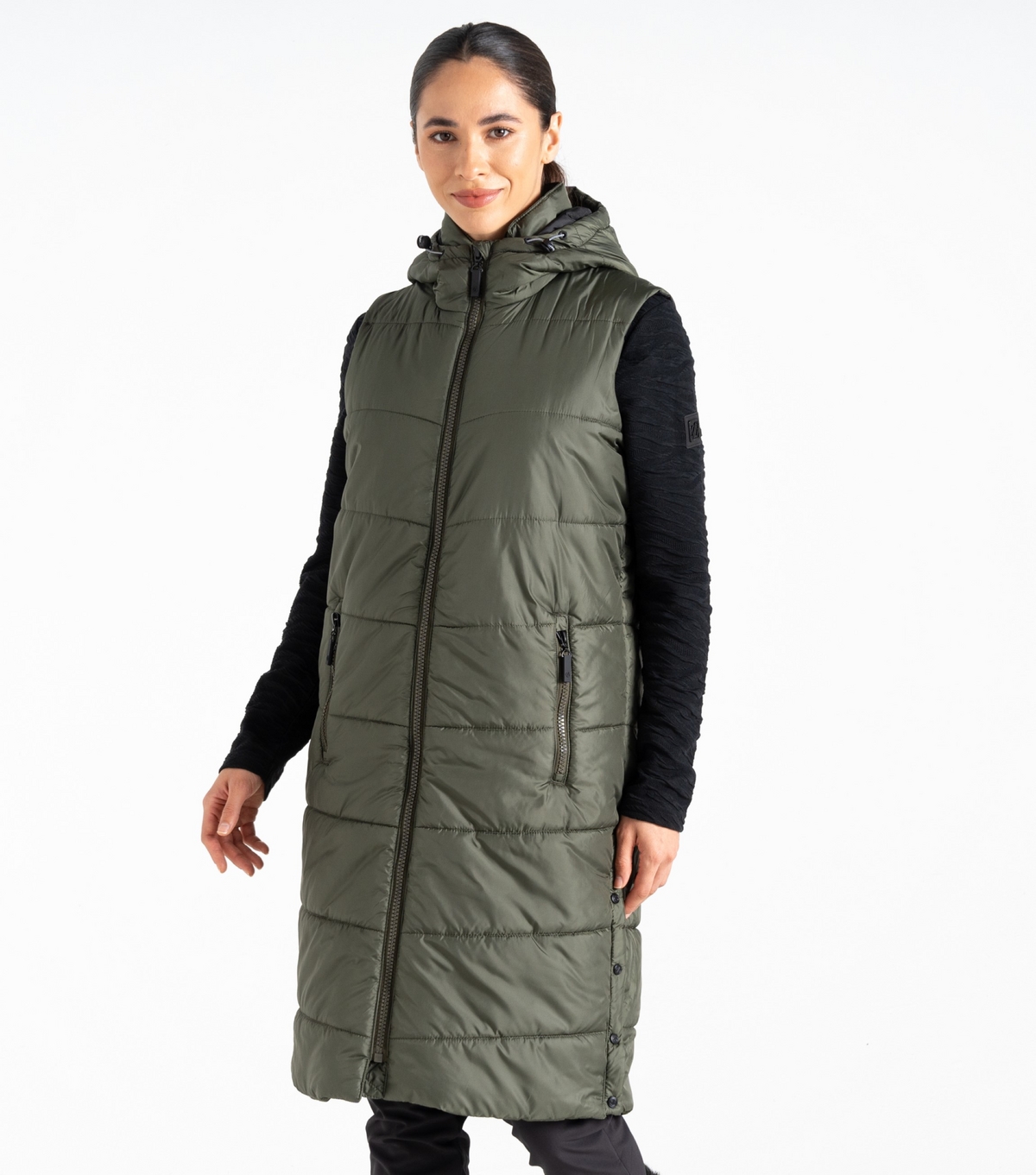Women's Green Distinguish Long Padded Gilet Dare 2b New Look