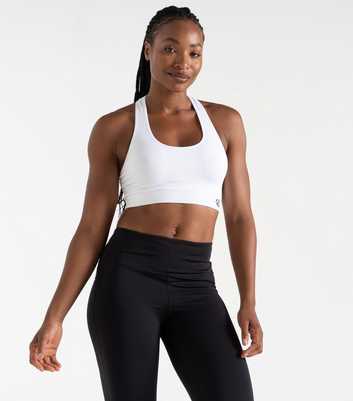 Dare 2b White Don't Sweat It Medium Impact Sports Bra