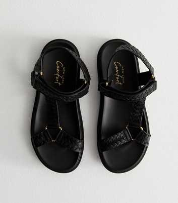 Black Woven Strap Sandals