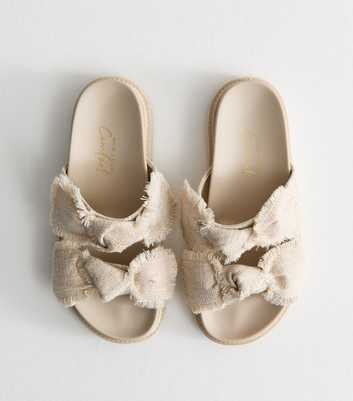 Cream Knotted Strap Sandals