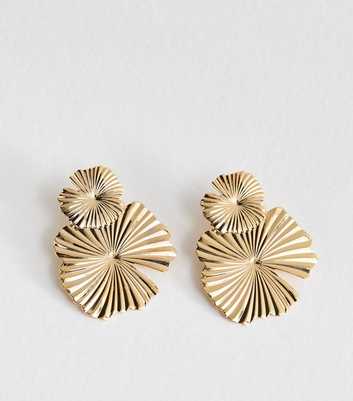 Gold Tone Lilypad Earrings