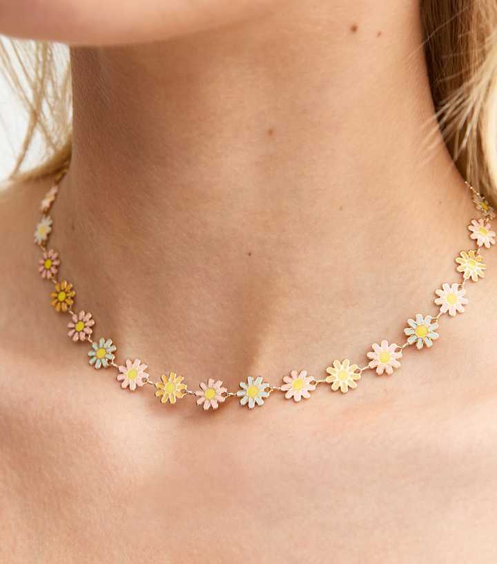 Multicoloured Daisy Necklace