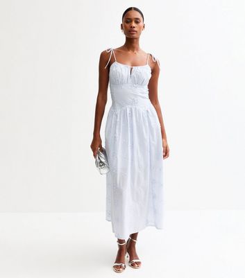 sachin and babi light blue dress Elegant Embroidered Belted Lace-Up Dresses