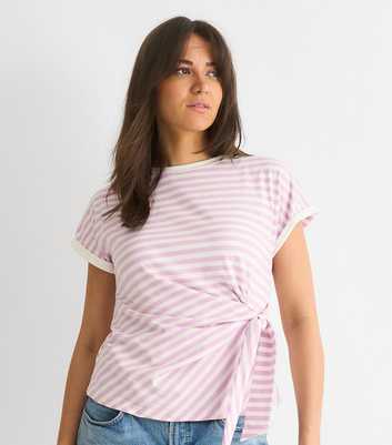 Gini London Lilac Stretch Stripe Top