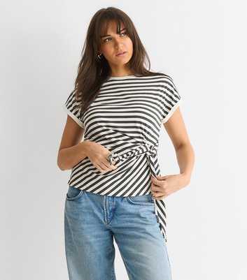 Gini London Light Grey Stretch Stripe Top