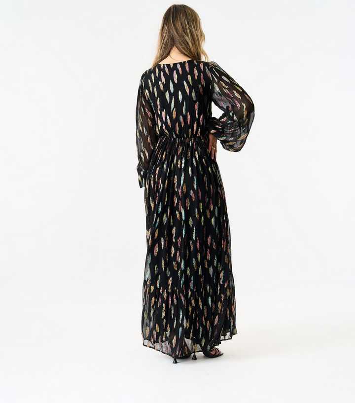 strapless open back dress Women's Black and Gold Wrap Maxi Dress main image 1
