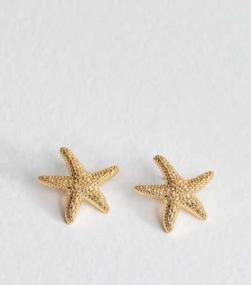 Gold Tone Starfish Stud Earrings