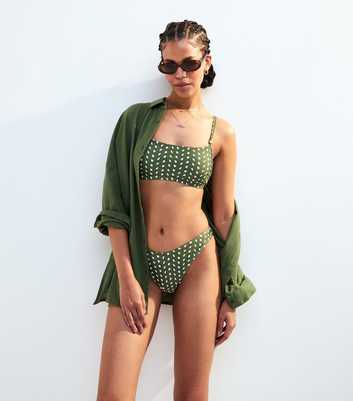 Green Polka Dot Bikini Bottoms