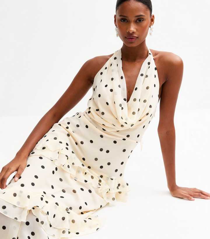 Halter Neck Polka Dot Cowl Neck Dress Shop ASOS DESIGN Printed Polka Dot Bandeau Maxi Dress Halter Neck Polka Dot Cowl Neck Dress Shop ASOS DESIGN Printed Polka Dot Bandeau Maxi Dress