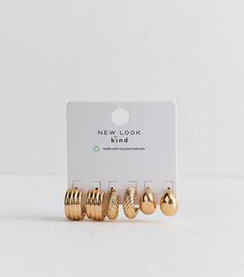 Pack of 3 Gold Tone Hoop Earrings