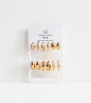 Pack Of 6 Gold Tone Hoop Earrings