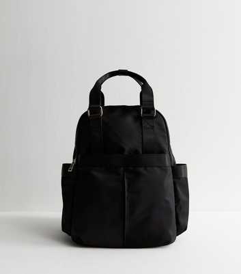 Black Multi Pocket Top Handle Backpack