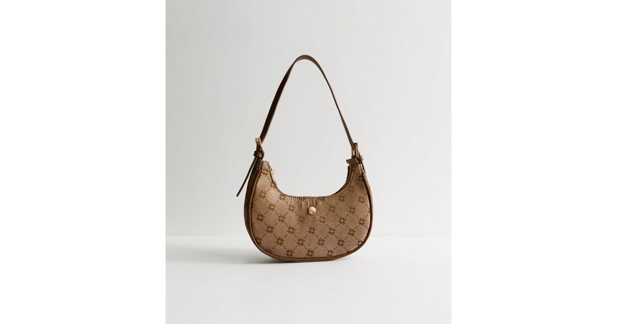 La Scoop Medium Suede Shoulder Bag - Dark Brown