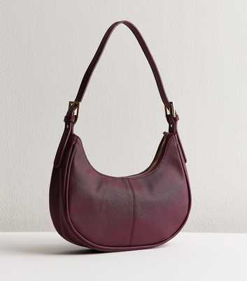 Burgundy Faux Leather Shoulder Bag