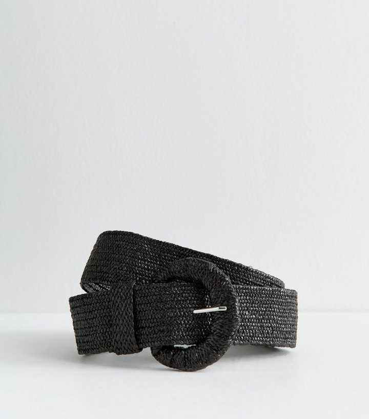 Black Raffia Look Belt