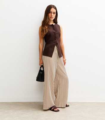 Petite Brown Striped Trousers