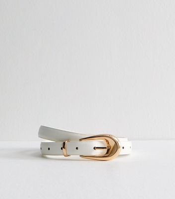 cream leather belt