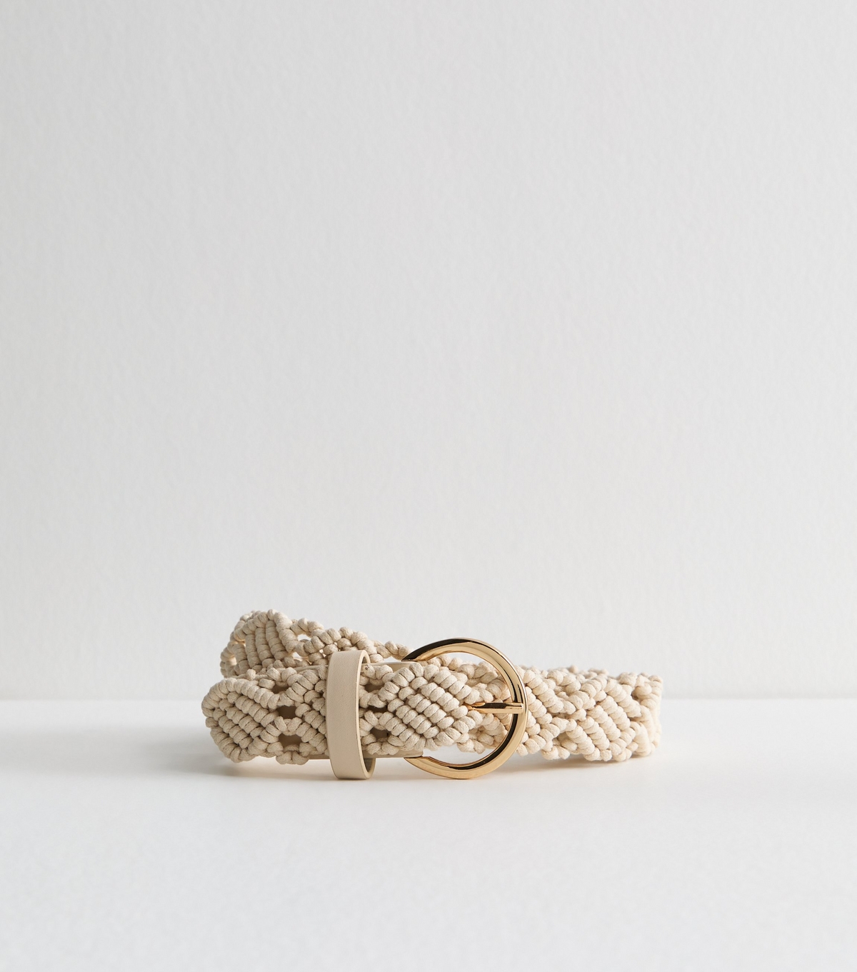 Cream Crochet Belt New Look