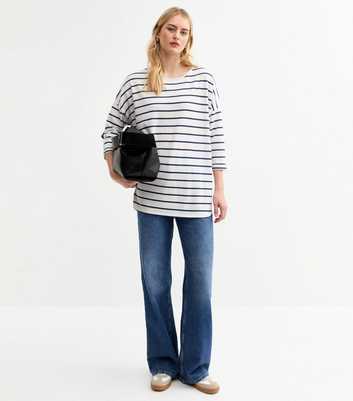 Tall White Soft Touch Striped Top