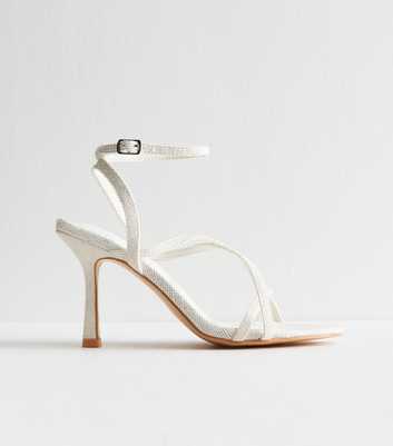 Public Desire White Oaklyn Woven Sandals