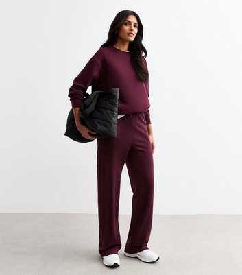 Burgundy Wide Leg Joggers