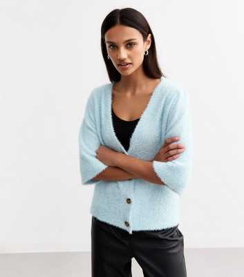 Sunshine Soul Blue Sparkly Knit Cardigan