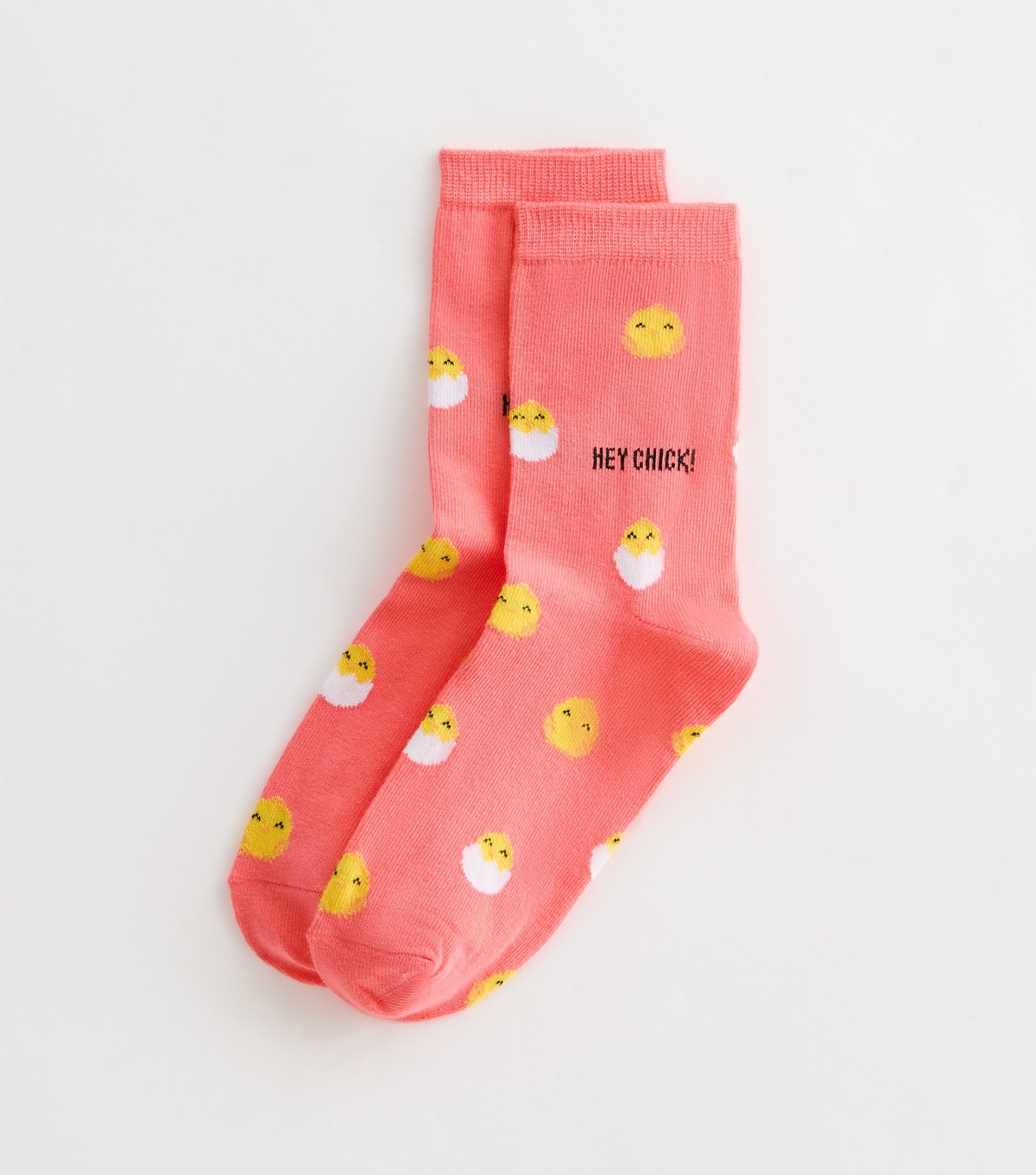Pink Hey Chick Slogan Socks New Look