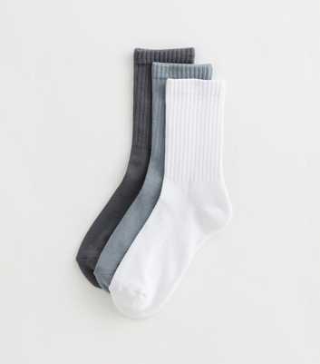 Pack of 3 Blue Tonal Tube Socks