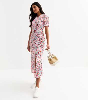 Off White Berry Print Midi Dress