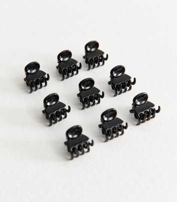 Pack of 9 Black Mini Claw Hair Clips